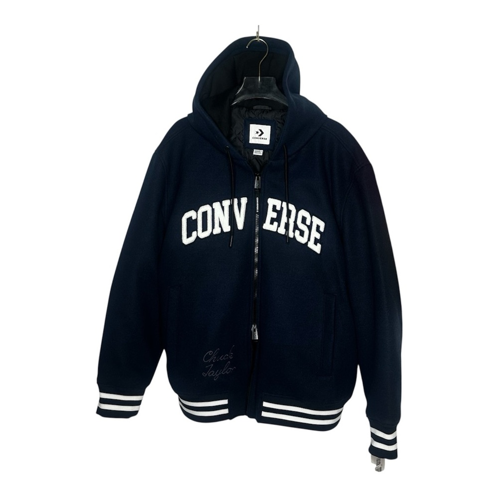 NWT Vintage Converse Chuck Taylor Navy Full-zip Hoodie with Felt Logo XXL